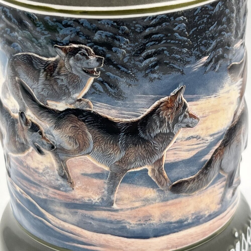 VTG Budweiser 2000 3D Mug The Wolf Pack Series Run For The Moment Stein CS471 - Picture 12 of 16